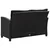 Vrtni dvosjed s jastucima crni 124 cm od poliratana
