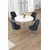 Hanah Home trpezarijski set Osle, sto i 4 stolice, bela ploča, hromirane noge, antracit tkanina Babyface