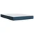 Vidaxl Box spring postelja z vzmetnico modra 140x200 cm blago