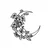 Wallity Zidna dekoracija Flower Moon 1 - M, 50 x 47 cm, Crna