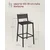 Songmics Set barskih stolov 507x431x972 cm antracit