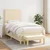 vidaXL Box spring postelja z vzmetnico krem 100x200 cm blago