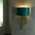 Endon 95218 - Zidna lampa 1xE27/10W/230V plava/mesing