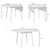 HOMCOM HOMCOM Jedilna miza borov les 110D x 86Š x 75V cm bela, (5000242584)