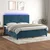 Vidaxl Box spring postelja z vzmetnico LED temno modra 200x200cm žamet