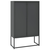 Visoka komoda antracit 80 x 35 x 135 cm čelična