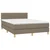 Vidaxl Box spring postelja z vzmetnico LED taupe 140x200 cm blago