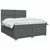 vidaXL Postelja boxspring z vzmetnico Temno siva 160 x 200 cm Blago