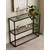 Hanah Home komoda Oskar, 80 cm, crna / providno staklo