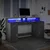 Radni stol s LED svjetlima sivi 160x55x91 cm konstruirano drvo