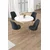 Hanah Home trpezarijski set Osle, sto i 4 stolice, bela ploča, zlatne noge, antracit tkanina Babyface