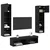 TV zidna jedinica Zidne 6 pcs Crni hrast Konstruirano drvo