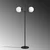 Opviq Podna lampa Antler 13765, 62 x 30 x 162 cm, 2 x E27, 250 cm Kabl,, Crna