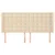 Vidaxl Vzglavje z ušesi krem 203x23x118/128 cm blago