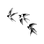 Opviq Set zidnih dekoracija Swallows-294,, 1 mm, 3 komada, Crna