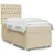 vidaXL vidaXL Box spring postelja z vzmetnico krem 90x200 cm blago, (21291756)
