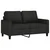 3-dijelni set sofa s jastucima crni od tkanine