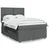 Vidaxl Box spring postelja z vzmetnico temno siva 140x200 cm blago