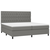 vidaXL Box spring postelja z vzmetnico LED temno siva 200x200 cm blago