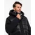 Ombre Mens long quilted jacket with large pockets - black