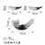 Aberto Design Set zidne dekoracije Love Birds - 1, 3 komada, Bela