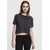 Womens Cropped Burnout Short Sleeve Crew Dark Grey