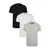 Basic T-shirt of 3 black/white/grey