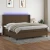 Krevet box spring s madracem LED tamnosmeđi 200x200 cm tkanina