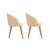 HANAH HOME Set 2 stolice Bentley Beige Dark Oak
