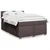 Vidaxl Box spring postelja z vzmetnico temno rjava 140x200 cm blago