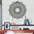 WallXpert metalni zidni ukras 5093, mandala cvet sa kružićima i laticama, 71 x 71 cm, crni