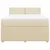 Vidaxl Box spring postelja z vzmetnico krem 160x200 cm blago