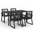 5-dijelni vrtni blagovaonski set od PVC ratana crni