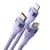 BASEUS USB kabel 3v1 Baseus Flash II, USB-C + micro USB + Lightning, 66 W, 1,2 m (vijoličen)