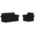 Set sofe 2 pcs Crna 175 x 82 x 80 cm tkanina
