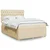 Vidaxl Box spring postelja z vzmetnico krem 160x200 cm blago