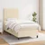 Vidaxl Box spring postelja z vzmetnico krem 90x190 cm blago