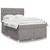 Vidaxl Box spring postelja z vzmetnico taupe 140x200 cm blago