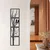 WallXpert metalni zidni ukras 5235, drvo sa pticama u 4 vertikalno složena panela, 37,5 x 150 cm, crni