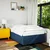 Vidaxl Box spring postelja z vzmetnico moder 120x200 cm blago