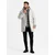 Ombre Long classic mens parka jacket - cream