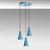 Opviq Luster Konikkem-6357-3, 75-114cm, 40 cm, 3xE27, Plavi
