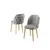 Hanah Home set trpezarijskih stolica Axle 8 kom, siva tkanina Babyface, zlatne metalne noge