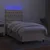 Vidaxl Box spring postelja z vzmetnico LED krem 90x190 cm blago