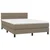 Vidaxl Box spring postelja z vzmetnico LED taupe 140x200 cm blago