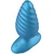 Playhouse Deep Ribbed Anal Plug Vibrating with Remote Blue