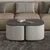 HANAH HOME Sto za dnevnu sobu Twin Anthracite