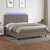 Vidaxl Box spring postelja z vzmetnico LED taupe 160x200 cm blago