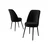 Hanah Home set trpezarijskih stolica Jaxe 8 kom, crna tkanina Babyface, crne metalne noge
