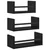 Set zidnih polica 3 pcs Crni hrast 40x16x14cm Konstruirano drvo